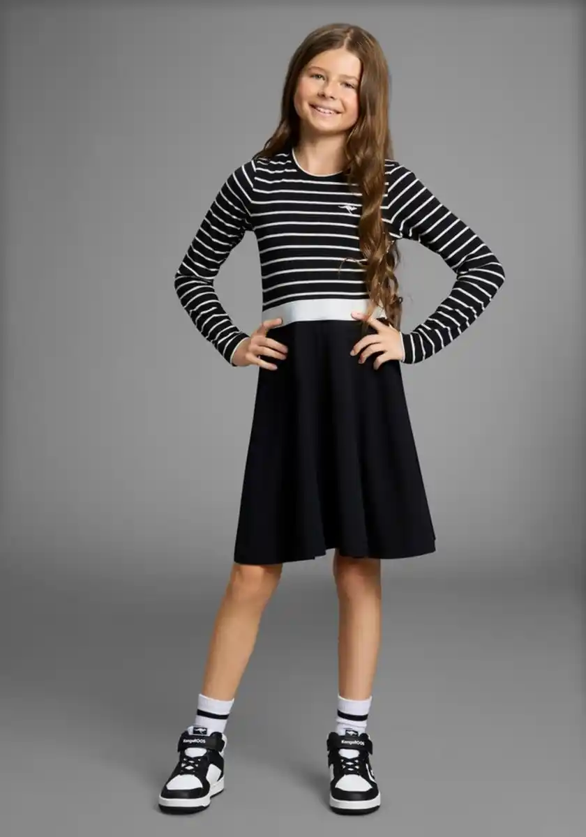 Bild 1 von KangaROOS Jerseykleid Kleid mit Glitzergürtel festliche Anlässe, kniefrei, modischer Stil, aus Stretchqualität