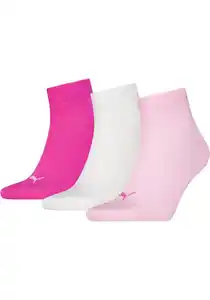PUMA Kurzsocken PUMA UNISEX QUARTER PLAIN 3P (3-Paar, 3 Paar) Atmungsaktiv, Rippenbündchen, weiche Baumwollmischung