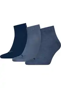 PUMA Kurzsocken PUMA UNISEX QUARTER PLAIN 3P (3-Paar, 3 Paar) Atmungsaktiv, Rippenbündchen, weiche Baumwollmischung