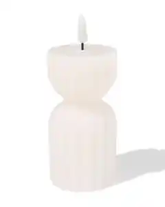 LED-Formkerze, ⌀ 6,2 x 15 cm, Diabolo, Elfenbein