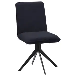 Voleo Stuhl, Schwarz, Metall, Textil, Sternfuß, 46.5x87x64 cm, Stoffauswahl, Typenauswahl, Sitzfläche 360° drehbar, Esszimmer, Stühle, Esszimmerstühle, Vierfußstühle