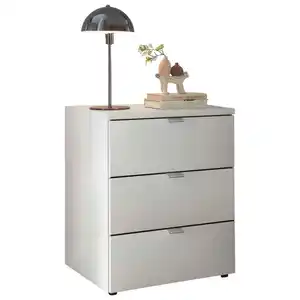 Dieter Knoll Nachtschrank, Weiß, Metall, 3 Schubladen, 50x59.2x43 cm, Goldenes M, Made in Germany, DIN EN ISO 9001, Schlafzimmer, Nachttische
