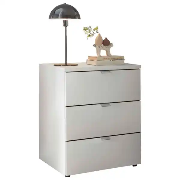 Bild 1 von Dieter Knoll Nachtschrank, Weiß, Metall, 3 Schubladen, 50x59.2x43 cm, Goldenes M, Made in Germany, DIN EN ISO 9001, Schlafzimmer, Nachttische