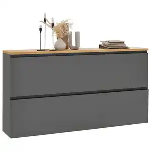 Dieter Knoll Hängeschuhschrank, Grau, Eiche, Holzwerkstoff, Balkeneiche, furniert, 4 Fächer, 160x83x31 cm, Made in Germany, Typenauswahl, Beimöbel erhältlich, hängend, Garderobe, Schuhaufbewahru