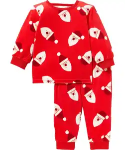 Pyjama aus Velours Weihnachten, rot