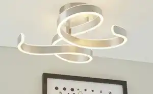 Trio LED-Deckenleuchte, 1-flammig, alufarben, geschwungen