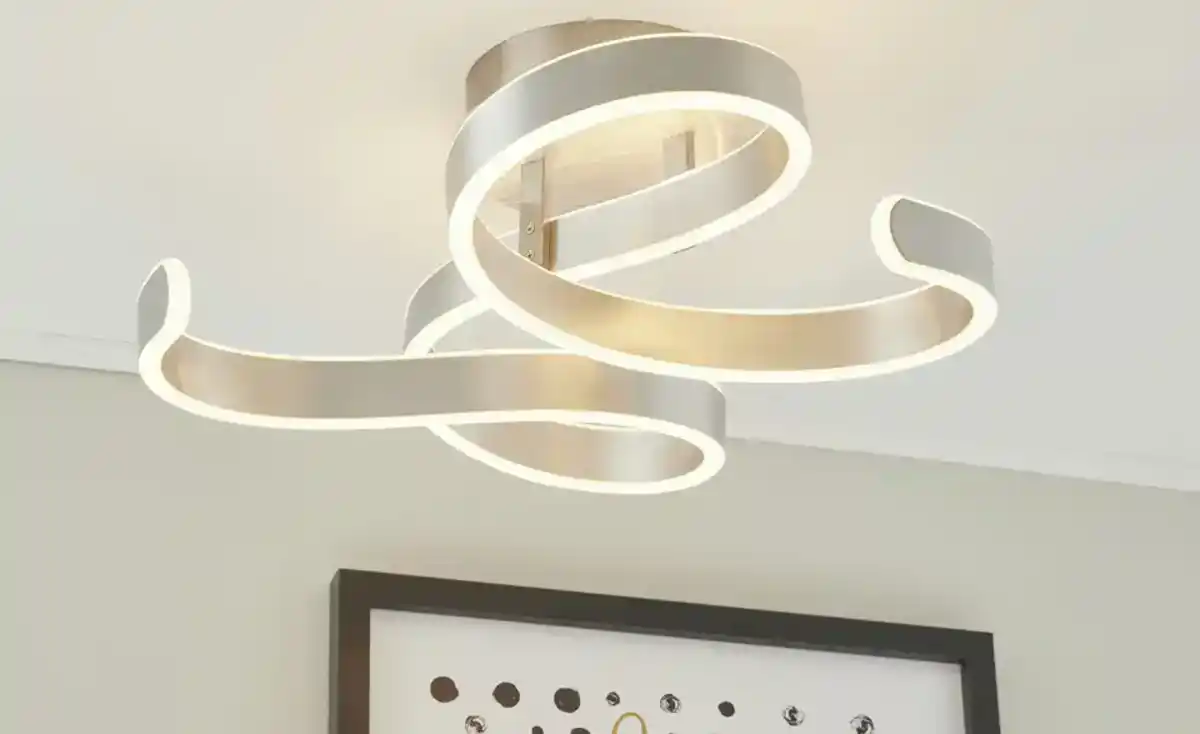 Bild 1 von Trio LED-Deckenleuchte, 1-flammig, alufarben, geschwungen