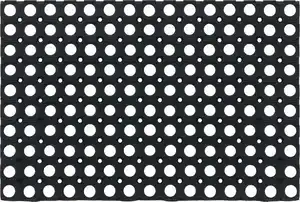 Fußmatte Ring Rubber Schwarz ca. 40x60cm, Schwarz