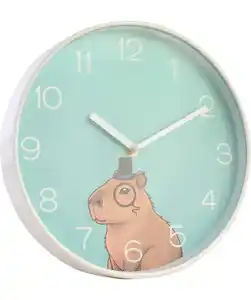 Wanduhr Capybara, blau
