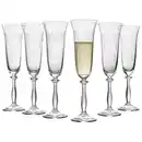 Bild 1 von Novel Sektglas-Set, Klar, Glas, 6-teilig, 190 ml, Pantografieverzierung, Essen & Trinken, Gläser, Gläser-Sets