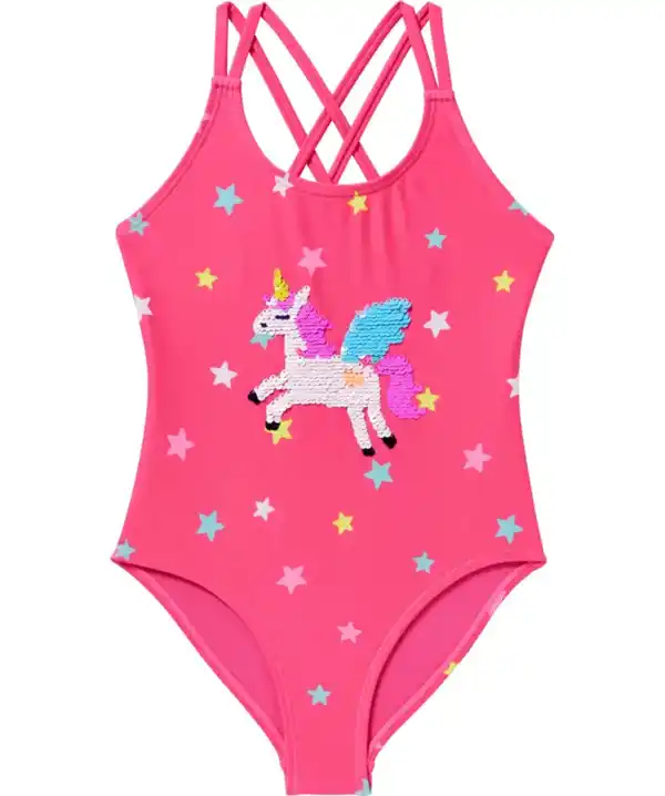 Bild 1 von Badeanzug Einhorn, neon pink