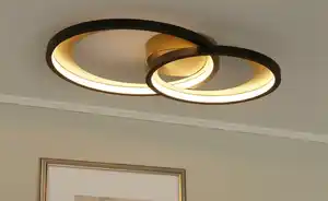 Trio LED-Deckenleuchte schwarz/goldfarben