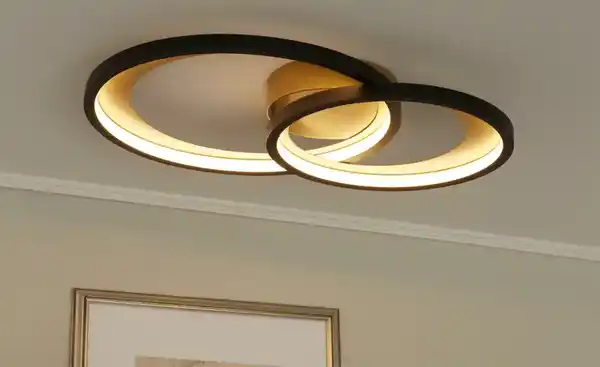 Bild 1 von Trio LED-Deckenleuchte schwarz/goldfarben