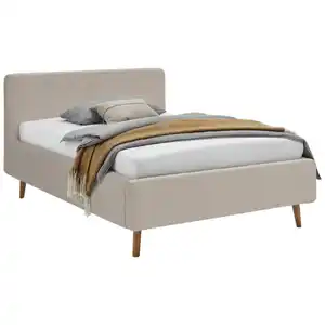 Xora Polsterbett, Beige, Textil, Esche, massiv, 140x200 cm, Reach, Stoffauswahl, in verschiedenen Größen erhältlich, Schlafzimmer, Betten, Polsterbetten