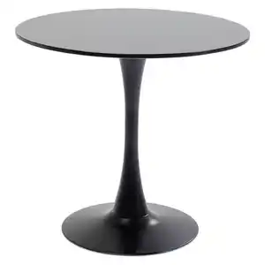 Kare-Design Esstisch, Schwarz, Holzwerkstoff, Kiefer, rund, Säule, Bodenplatte, 80x74x80 cm, Variantenauswahl, Esszimmer, Tische, Esstische, Esstische rund