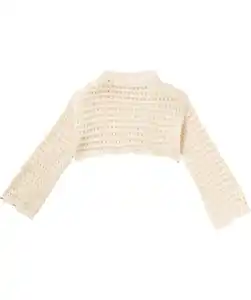 Cropped Strickpullover, naturfarben