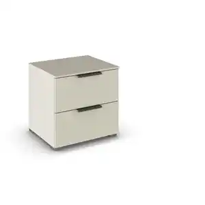 Novel Nachtschrank, Champagner, Metall, 2 Schubladen, 50x49x42 cm, Blauer Engel, Goldenes M, Made in Germany, Typenauswahl, Schlafzimmer, Nachttische