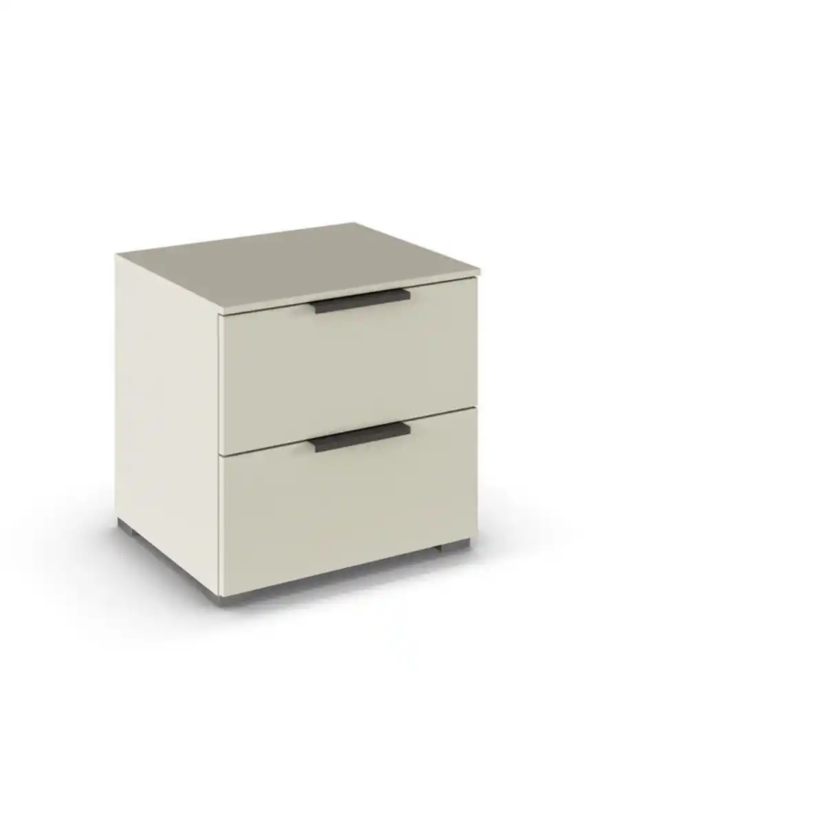 Bild 1 von Novel Nachtschrank, Champagner, Metall, 2 Schubladen, 50x49x42 cm, Blauer Engel, Goldenes M, Made in Germany, Typenauswahl, Schlafzimmer, Nachttische