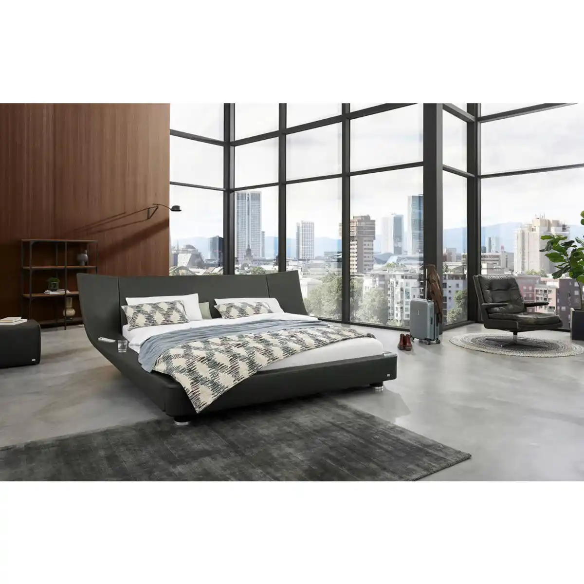 Bild 1 von RUF Betten Polsterbett, Anthrazit, Textil, Birke, Schichtholz, H2 + H3, Höhe ca. 20 cm, 180x200 cm, Blauer Engel, Goldenes M, Made in Germany, Dgm, Oeko-Tex® Standard 100, Härtegradauswahl, Über-