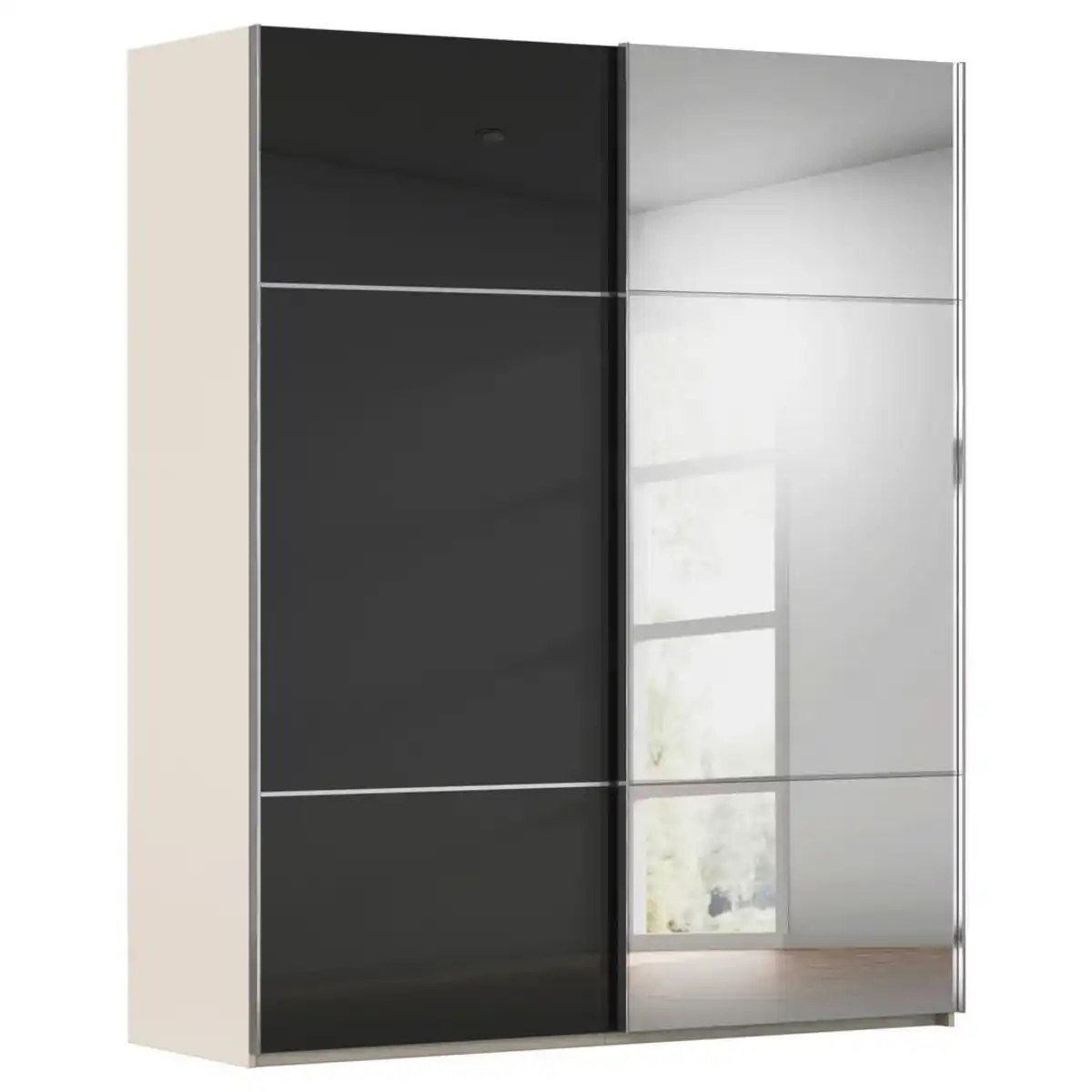 Bild 1 von Novel Schwebetürenschrank Covalo, Schwarz, Champagner, Metall, 7 Fächer, 201x223x68 cm, Blauer Engel, Goldenes M, BQ - Bündnis für Qualität, Made in Germany, Typenauswahl, umfangreiches Zubehör