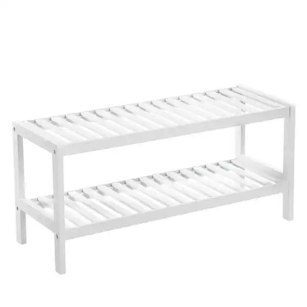 Bild 1 von Boxxx Schuhregal Songmics, Weiß, Holz, Bambus, massiv, 70x33x26 cm, stehend, Garderobe, Schuhaufbewahrung, Schuhregale