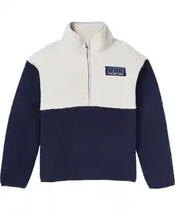 Fleece-Pullover mit Stehkragen, hellgrau