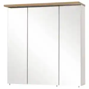 Stylife Spiegelschrank Jelda, Weiß, Eiche, Metall, 6 Fächer, 70.4x72.3x23.7 cm, Made in Germany, umfangreiches Zubehör erhältlich, Badezimmer, Badezimmerspiegel, Spiegelschränke, G