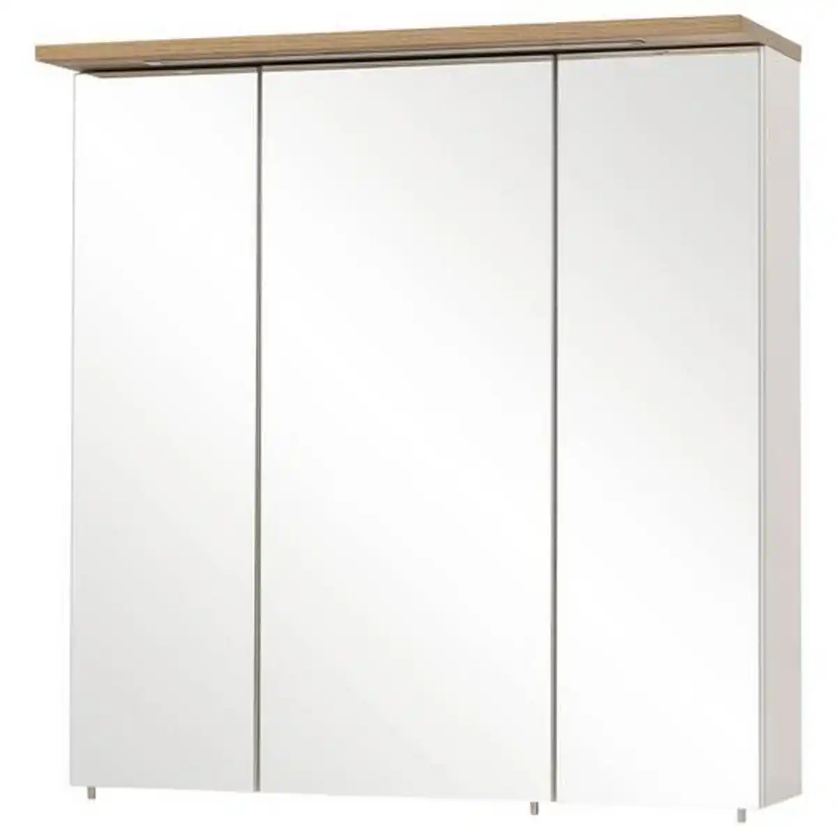 Bild 1 von Stylife Spiegelschrank Jelda, Weiß, Eiche, Metall, 6 Fächer, 70.4x72.3x23.7 cm, Made in Germany, umfangreiches Zubehör erhältlich, Badezimmer, Badezimmerspiegel, Spiegelschränke, G