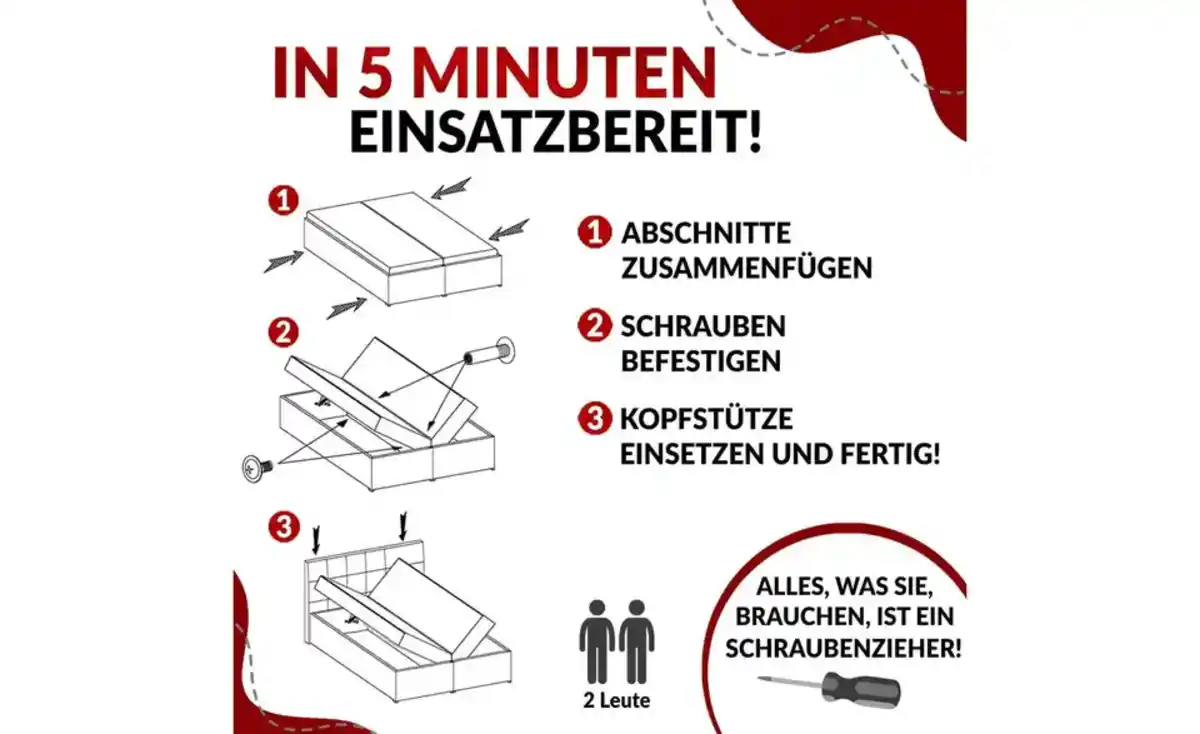 Bild 4 von Boxbett mit Bettkasten Diegos