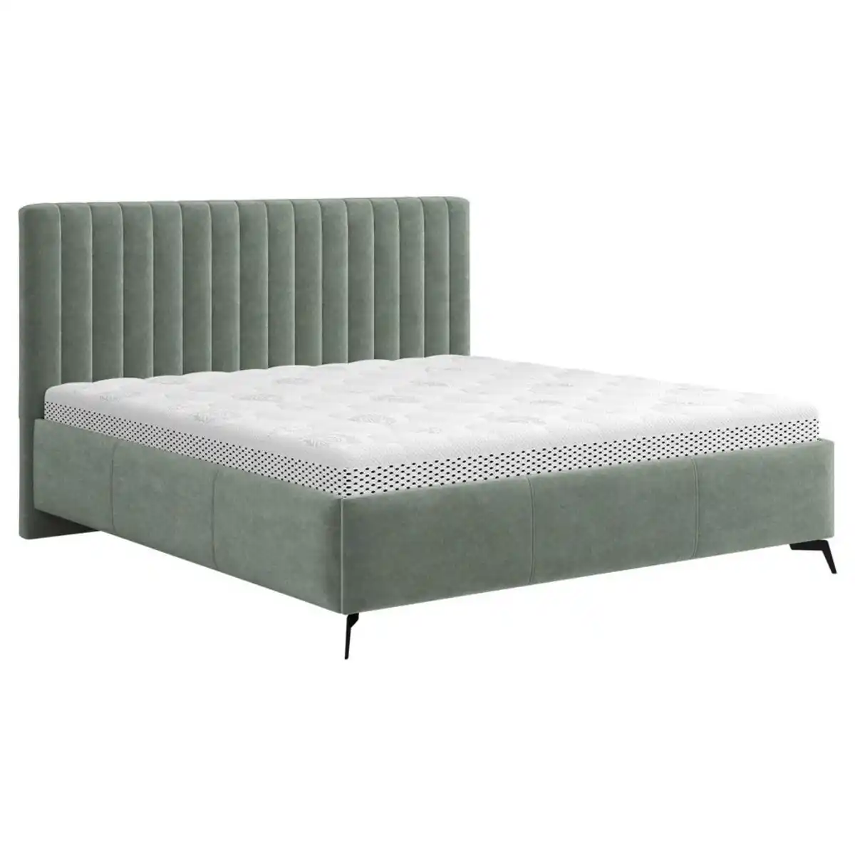 Bild 1 von Boxxx Polsterbett, Grau, Holz, Eiche, massiv, 180x200 cm, Bettkasten, Lattenrost, gepolstertes Kopfteil, Stoffauswahl, in verschiedenen Größen erhältlich,nicht verstellbar, alternative erhältlich