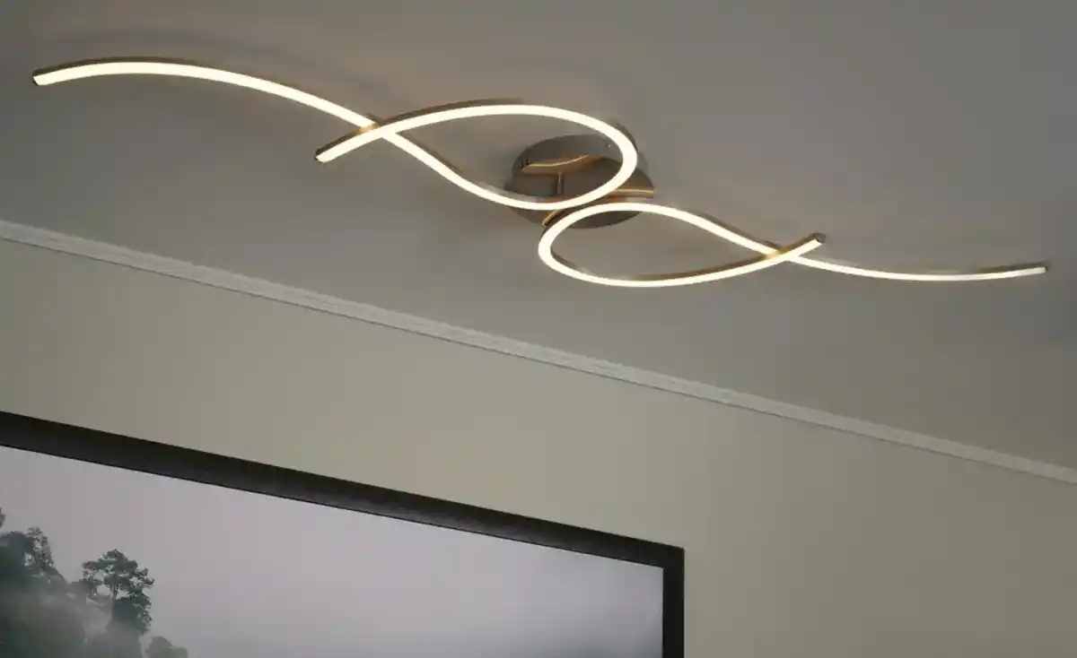 Bild 1 von Paul Neuhaus LED-Deckenleuchte, 2-flammig, Nickel-matt, geschwungen