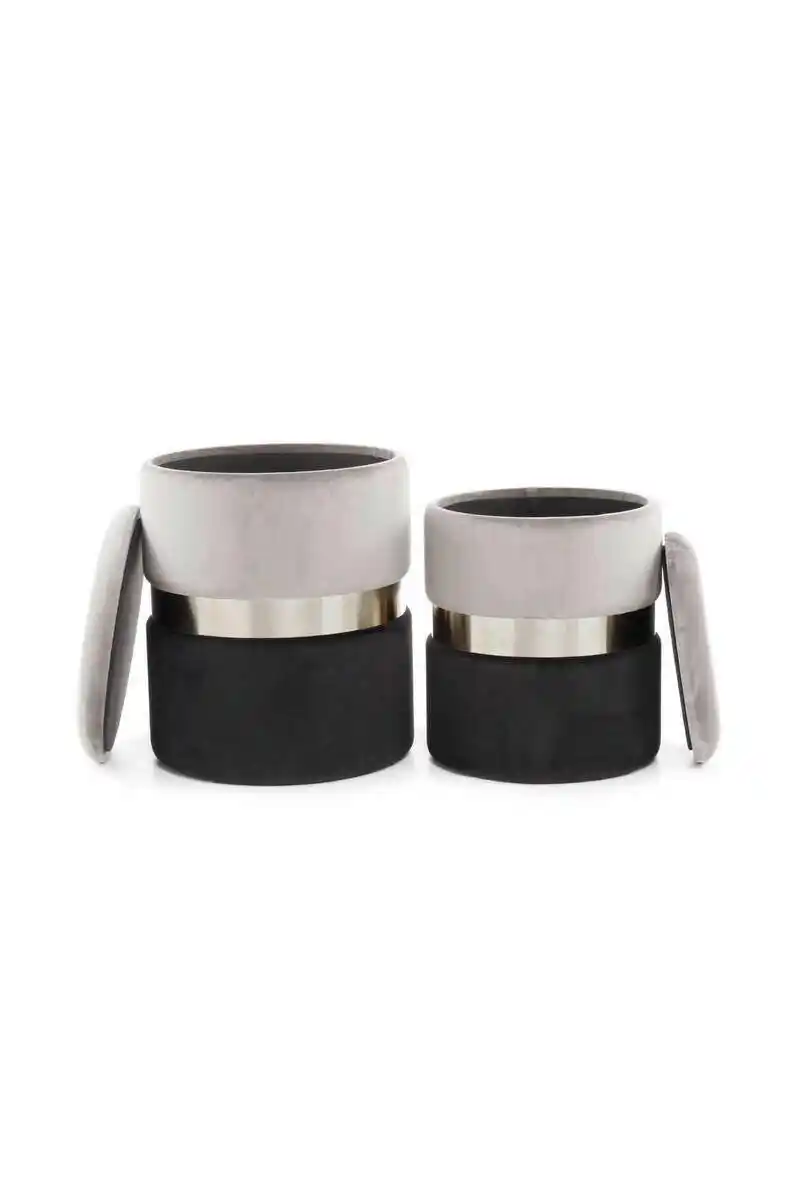 Bild 1 von HOCKERSET 9TY9J, Grau, Schwarz