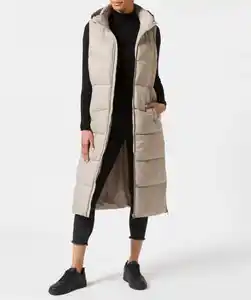 Lange Steppweste, naturfarben