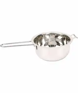 Schmelztopf aus Edelstahl, silber