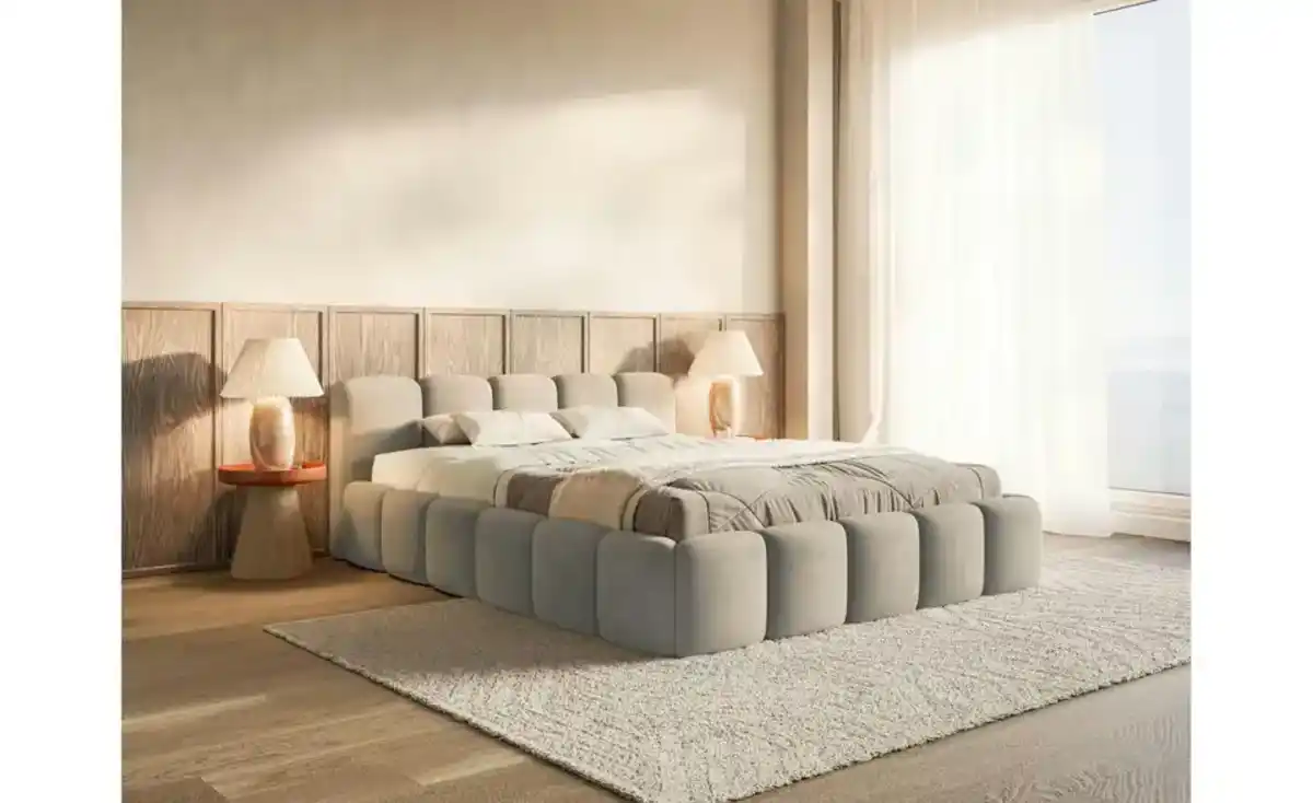 Bild 3 von Selsey Polsterbett in Velours Cloudy Low