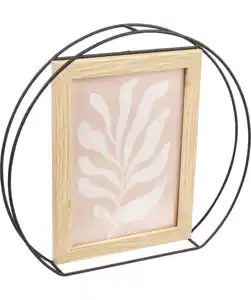 Bilderrahmen mit Metallkreis, schwarz