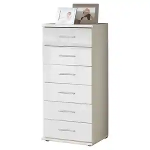 Xora Kommode, Weiß, Kunststoff, 6 Schubladen, 46x103x40 cm, BQ - Bündnis für Qualität, Made in Germany, DIN EN ISO 9001, Typenauswahl, Beimöbel erhältlich, Wohnzimmer, Kommoden & Sideboards, Ko