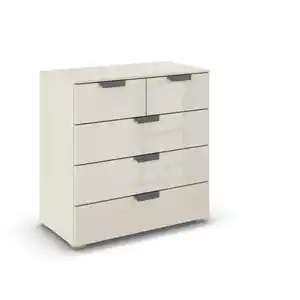Carryhome Kommode, Champagner, Metall, 5 Schubladen, 80x81x42 cm, Blauer Engel, Goldenes M, Made in Germany, in verschiedenen Holzdekoren erhältlich, Wohnzimmer, Kommoden & Sideboards, Kommoden