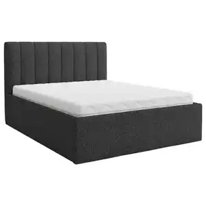 Boxxx Polsterbett, Anthrazit, Textil, Hartholz, H3 + H4, Höhe ca. 17 cm, 180x200 cm, Oeko-Tex® Standard 100, gepolstertes Kopfteil, Wendematratze mit unterschiedlichen Härtegraden, in verschiedene