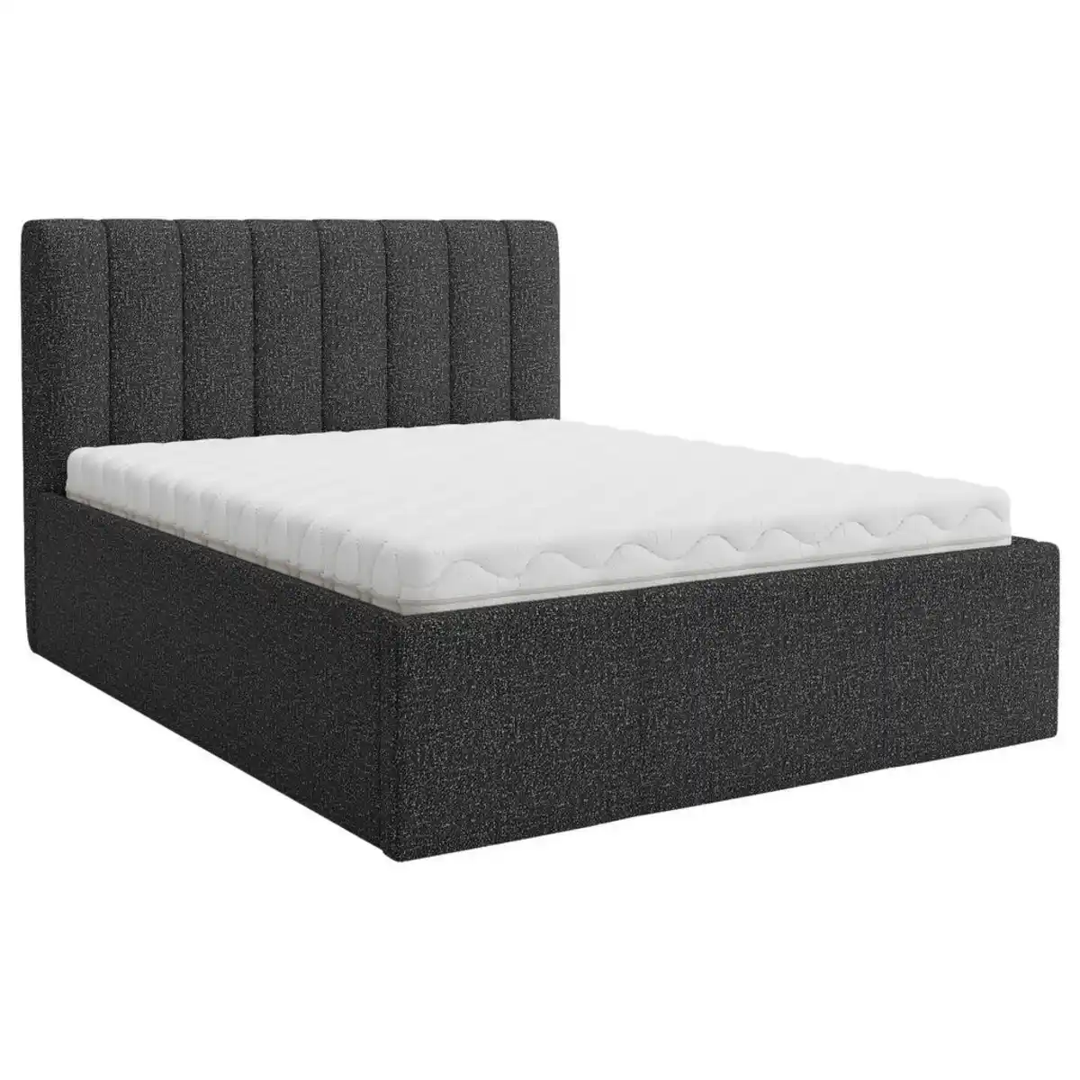 Bild 1 von Boxxx Polsterbett, Anthrazit, Textil, Hartholz, H3 + H4, Höhe ca. 17 cm, 180x200 cm, Oeko-Tex® Standard 100, gepolstertes Kopfteil, Wendematratze mit unterschiedlichen Härtegraden, in verschiedene