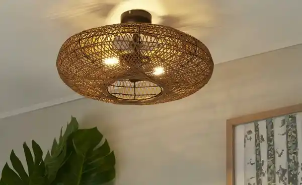 Bild 1 von Trio Deckenleuchte, 2-flammig, Schirm aus Sisal