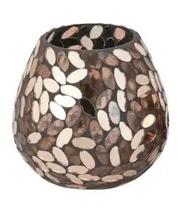 Teelichthalter Mosaik, braun