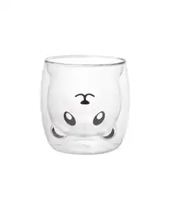 Glas mit Tiergesicht, transparent