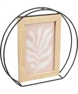 Bilderrahmen mit Metallkreis, schwarz