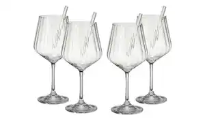 Nachtmann Gin & Tonic Gläser mit Glastrinkhalmen 4er Set Tastes Good