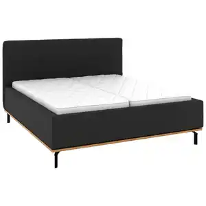 Musterring Polsterbett, Anthrazit, Textil, Birke, Buche, massiv, H2 + H3, Höhe ca. 20 cm, 160x200 cm, Reach, atmungsaktiv,Bettkasten, Lattenrost, Matratze, in verschiedenen Größen erhältlich,Mitt