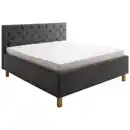 Bild 1 von Xora Polsterbett San Remo, Anthrazit, Holzwerkstoff, Eiche, massiv, H2 + H3, Höhe ca. 20 cm, 160x200 cm, Reach, gepolstertes Kopfteil, Stoffauswahl, in verschiedenen Größen erhältlich,individuell