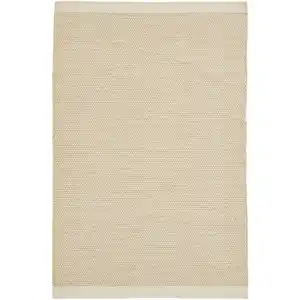 Novel Flachwebeteppich, Beige, Textil, Uni, rechteckig, 200x290 cm, Handmade in India, für Fußbodenheizung geeignet, in verschiedenen Größen erhältlich, waschbar, reißfest, leicht zusammenrollb