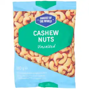 Snacks of the World Ungesalzene Cashewkerne