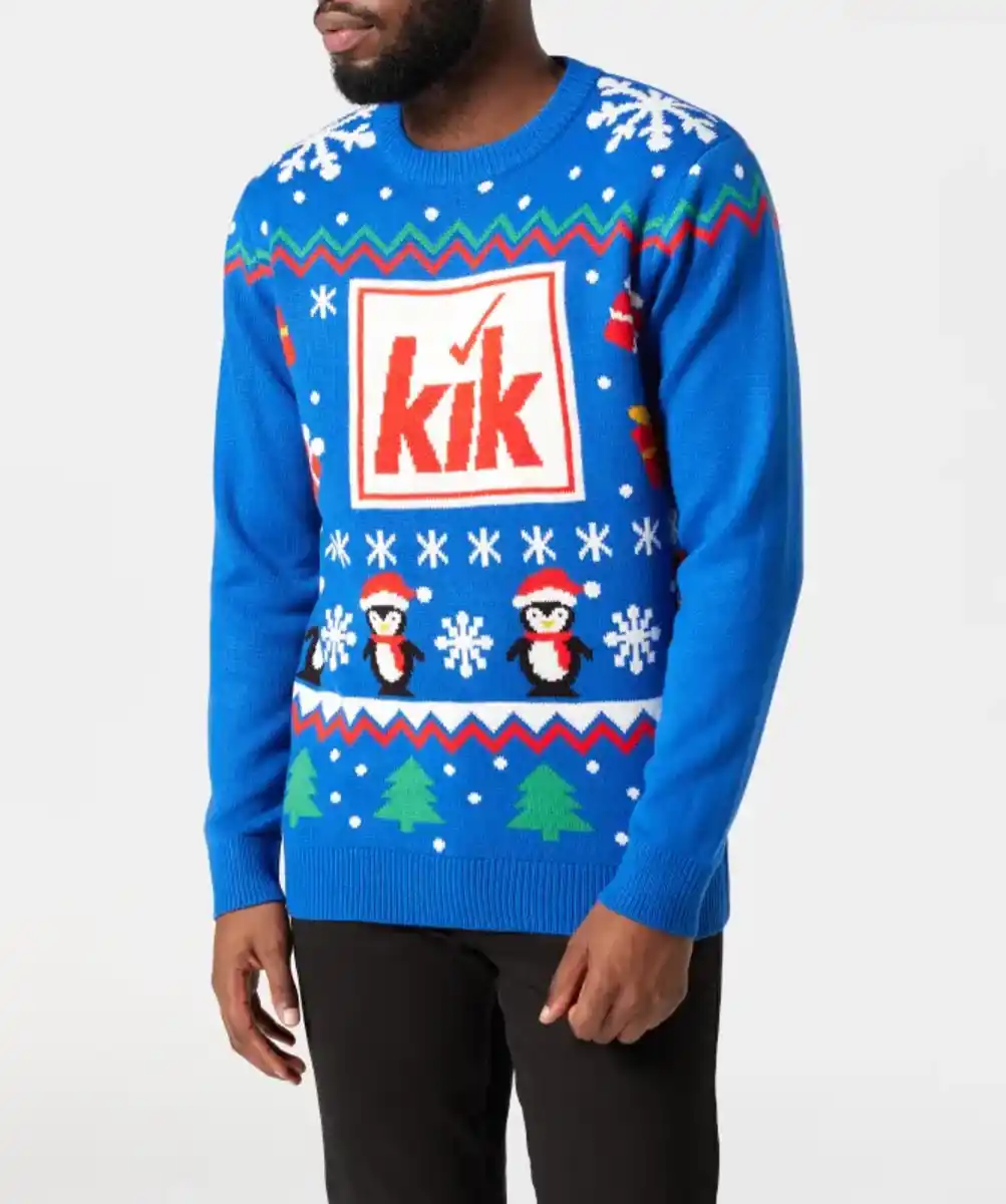 Bild 1 von KiK Weihnachtspullover, royalblau gemustert
